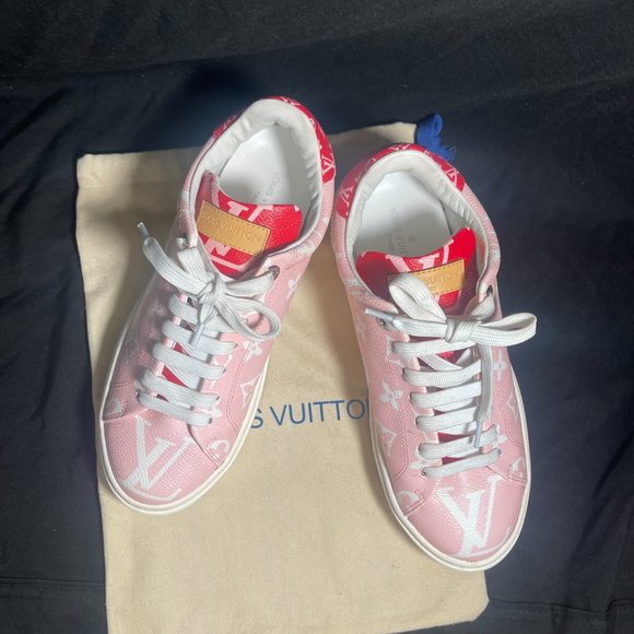 Louis Vuitton Pink & Red Sneakers Size 7.5 - Picture 2 of 8
